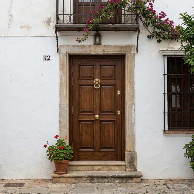 Puerta Clásica Exterior con Cuarterones