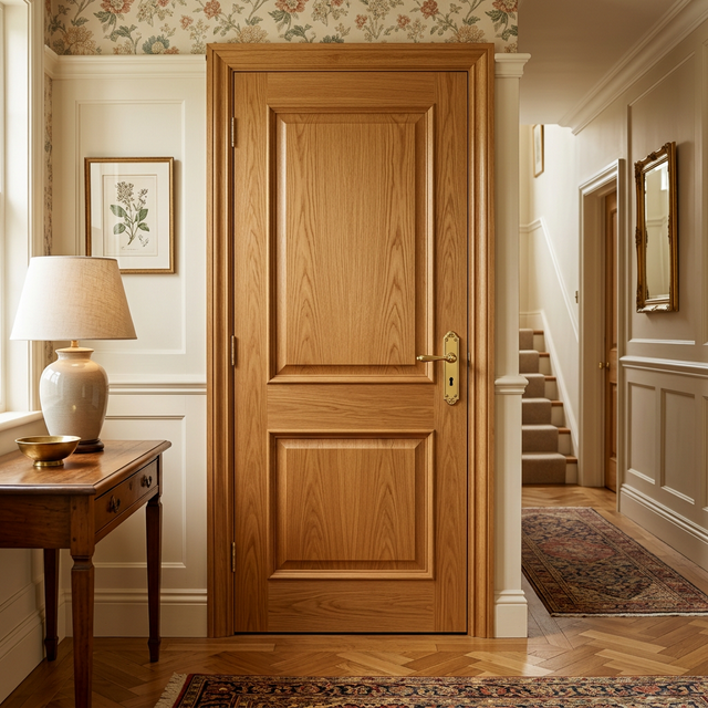 Puerta Interior de Roble con Paneles Verticales
