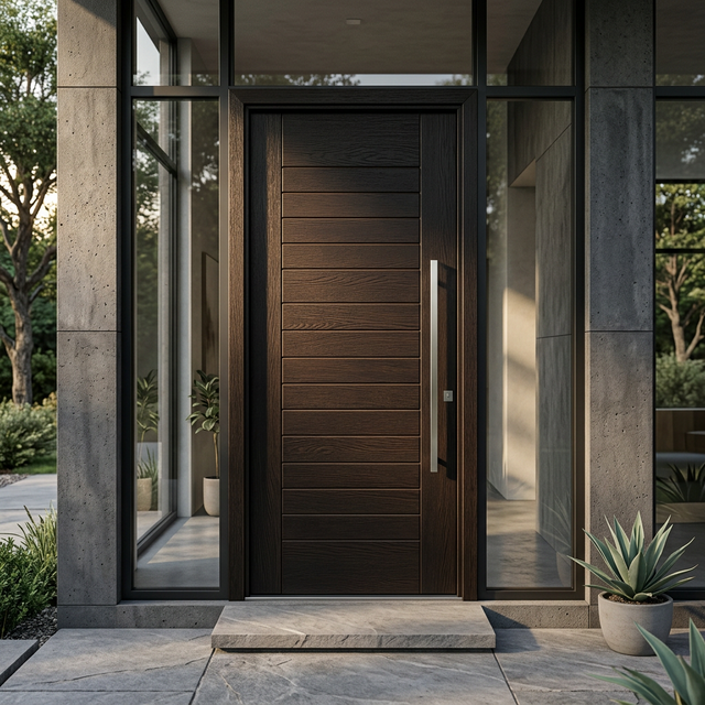 Puerta Moderna Blindada con Estrías