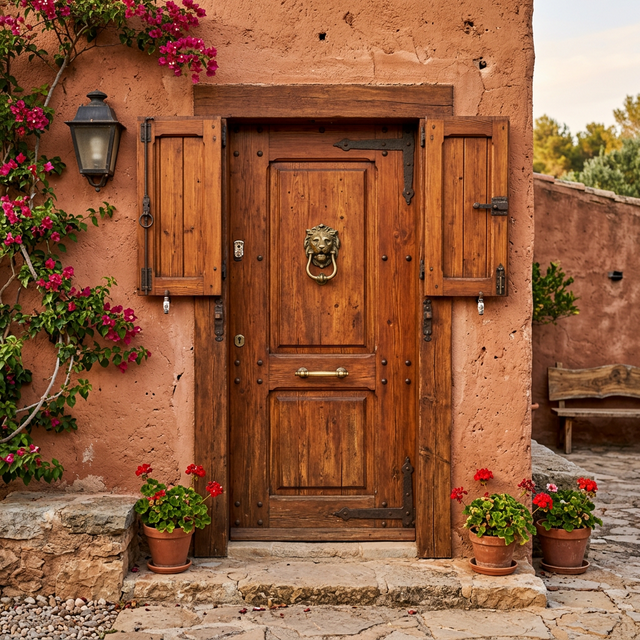 Puerta Rústica con Postigos